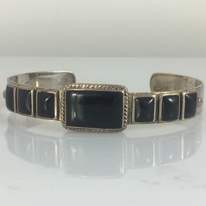 Onyx Sterling Silver Bangle